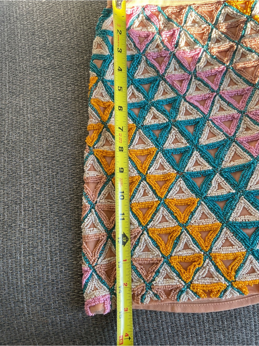 Walter Baker Multicolor Crochet Triangle Mini Skirt — Teal, Pink, Mustard, Beige - Picture 8 of 9